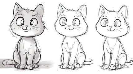 Fototapeta premium A simple sketch of an adorable cat