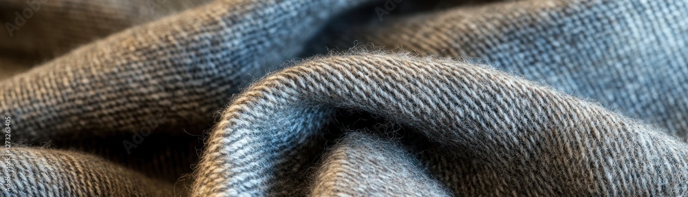 Poster detailed macro shot of a soft textured gray fabric