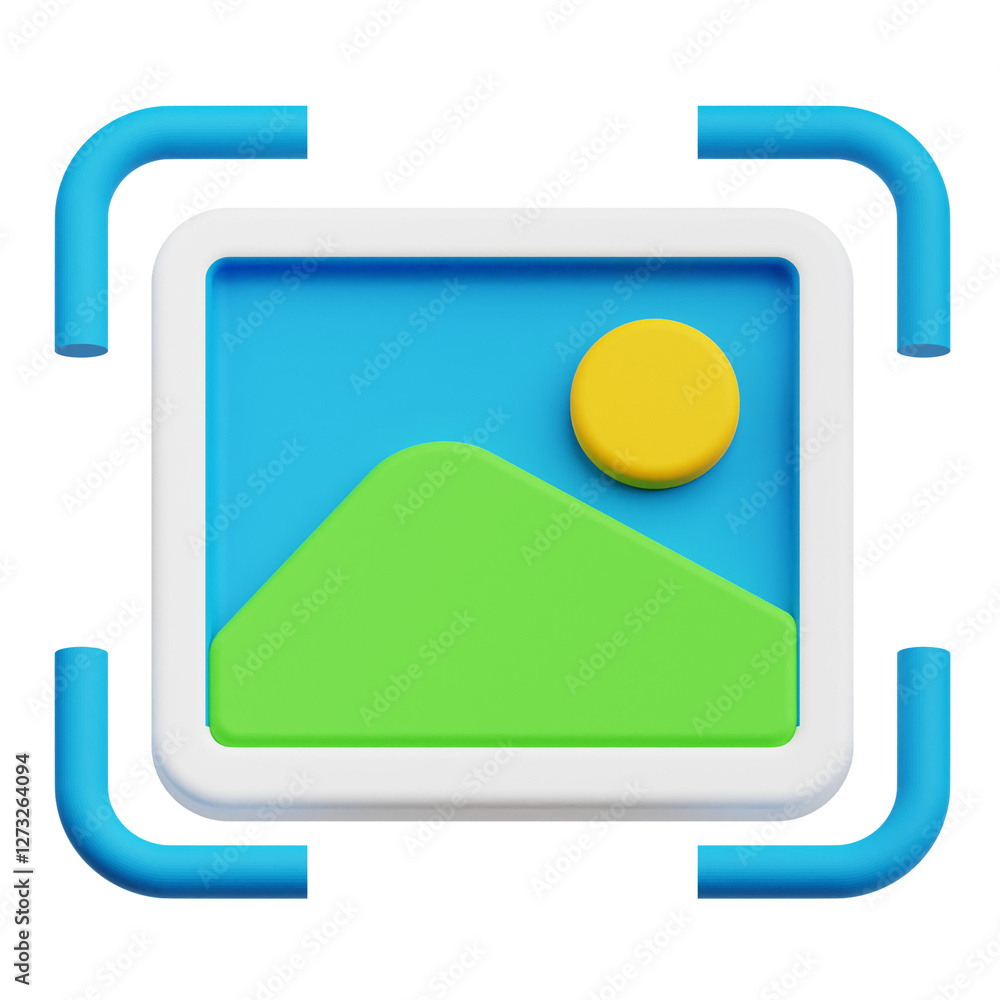 Poster design interface 3d icon isolated on the transparent background