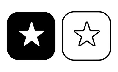 Star simple icons set designed in filled, outline, line and stroke style