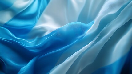 Obraz premium Abstract blue and white silk fabric texture.