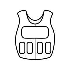 Bulletproof vest icon vector. Police illustration sign. Special forces symbol or logo.