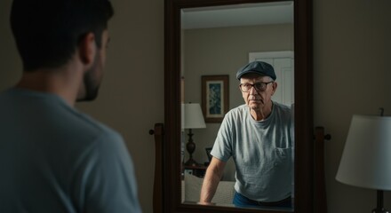 Obraz premium Reflection of Generations: A Son's Gaze into His Father's Eyes