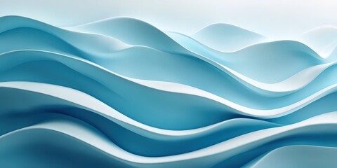 Obraz premium Charming smooth blue waves create a tranquil atmosphere, perfect for conveying serenity and relaxation in artistic representations, ideal for calming visuals in design.
