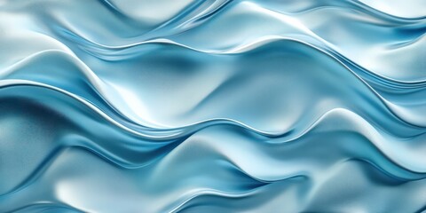 Obraz premium The image beautifully captures soft blue satin waves, flowing gently like water, evoking feelings of tranquility, grace, and fluidity, perfect for a calming visual experience.