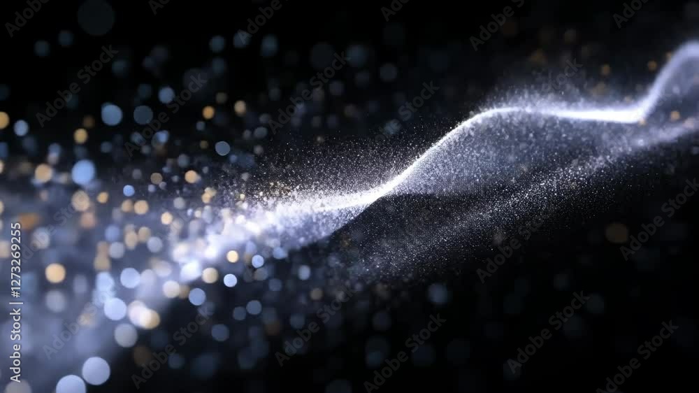 Aufkleber bright particles swirl and dance in a dark background, creating a mesmerizing abstract visual experi