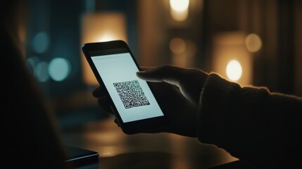 QR code scanning with a smartphone. Featuring immediate access to online services