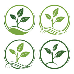 Green Thumb Collection: Elegant Eco-Friendly Gardening Icons Featuring Modern & Minimalist Plant Growth and Seedling Care
