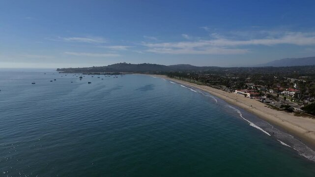 Aerial View of Santa Barbara Coast and East Beach