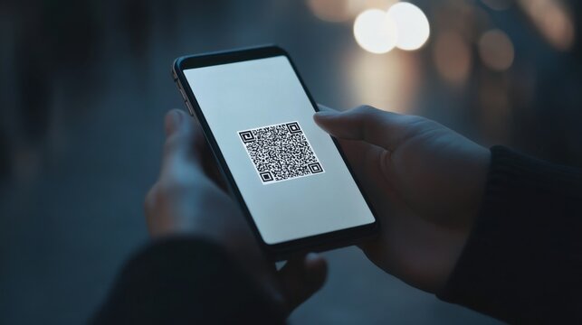 QR code scanning with a smartphone. Featuring instant digital access
