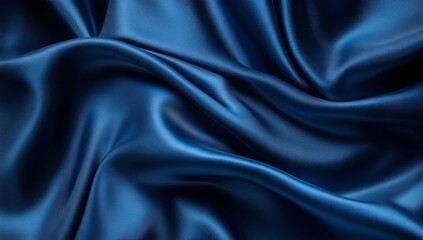 Obraz premium Draped deep blue silk fabric texture