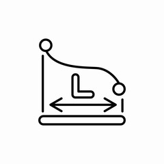 measure length icon vector sign