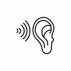 ear hearing sound icon vector sign