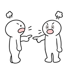 言い争いのケンカをしている棒人間