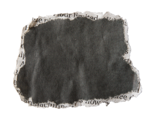 Black newspaper ripped message background
