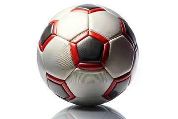 Fototapeta premium Soccer Ball with Textured Panels on White Background