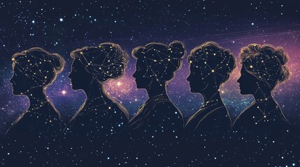 Celebrating the power of women through art on International Women's Day in a cosmic setting