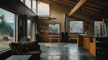 Mountain View Cabin: Modern Rustic Living Space