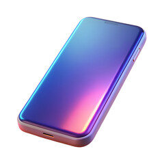 A smartphone, isolated on a transparent background .