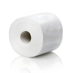A roll of toilet paper isolated on white background