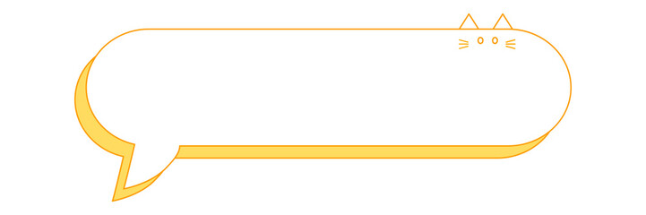 Obraz premium フキダシ猫ちゃん オレンジ色 驚き