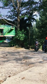 A section of mountain road where motorcyclists and buggies ride