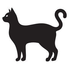 Elegant Black Cat Silhouette Vector Illustration Pet Lovers Project