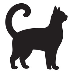 Elegant black cat silhouette vector art for graphic design project
