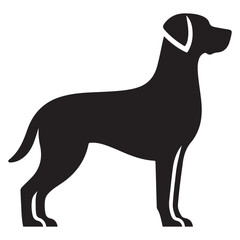 Black dog silhouette vector illustration for graphic designs use