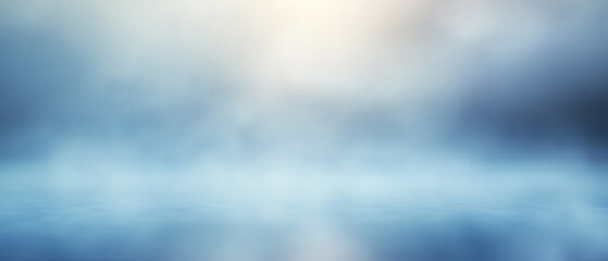 Soft dreamy blue abstract background with blurred glowing light reflections, elegant and minimalistic gradient texture for modern design, calming and atmospheric visual