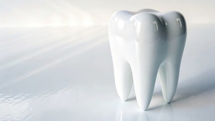 White Tooth Model on White Background