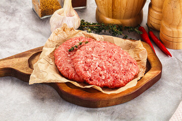 Raw beef minced meat cutlet