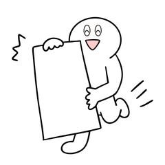 走って笑顔でメッセージを伝えに来た棒人間