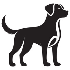 Black Labrador Retriever Dog Vector Silhouette Illustration for Pet Lovers