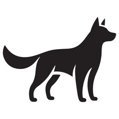 Silhouette of dog standing vector illustration for graphic design