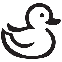 Simple Rubber Duck Vector Illustration for Kids and Bath Time