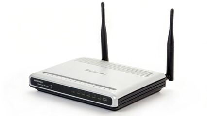 Wireless Router on White Background