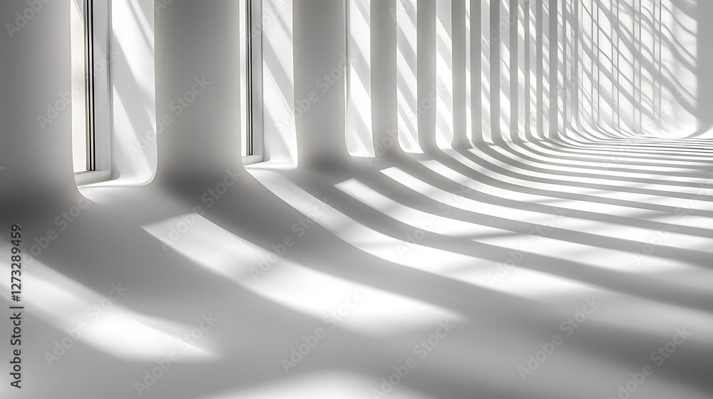 Poster abstract room with light streaming. interior architecture design or presentation background