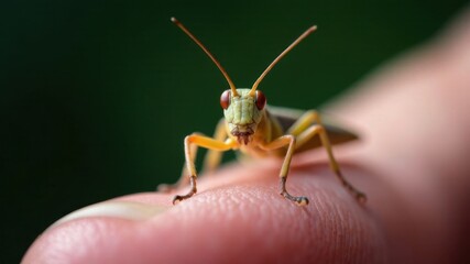 Fototapeta premium Grasshopper close-up macro shot