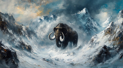 a mammoth in the polar ice cap