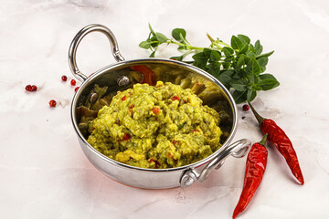 Guacamole with avocado, tomato and chili