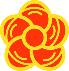 Classic Chinese Tree Illustration with Red Accents