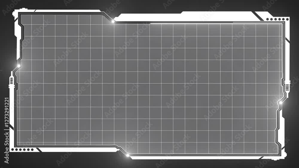 Fototapete technology hud loop animation. frame border hud element. hud viewfinder. futuristic viewfinder of th