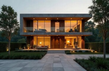 modern house in the park