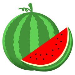 watermelon and slice, watermelon vector illustration, watermelon sticker, slice of watermelon, watermelon on blank, fruit element, fruit icon, watermelon PNG, food, healthy, nature, fresh, juice, PNG 
