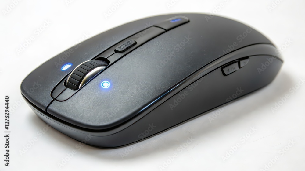Poster wireless computer mouse on white background