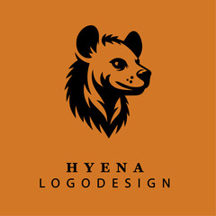  Black and Orange Hyena Logo for Unique Business Branding with Abstract Animal Silhouette and Wild Nature Vibes for Merchandise