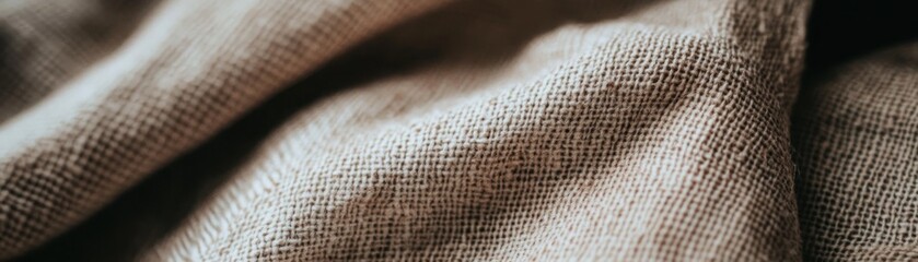 Textured Beige Fabric Draped Softly