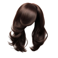 Fototapeta premium Brown Wavy Hair Wig Fashionable Hairstyle