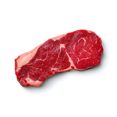 Fototapeta premium Fresh raw beef ribeye steak top view isolated on white background